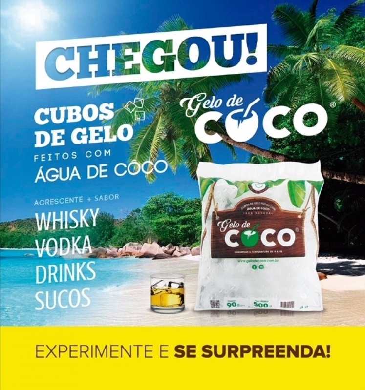 Fabricante de Gelo de Agua de Coco para Whisky Preço Interlagos - Fabricante de Gelo de Coco 200ml