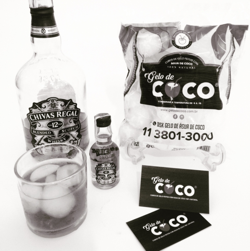 Gelo de Coco Cubinho Preço Parque Peruche - Gelo de Agua de Coco para Whisky