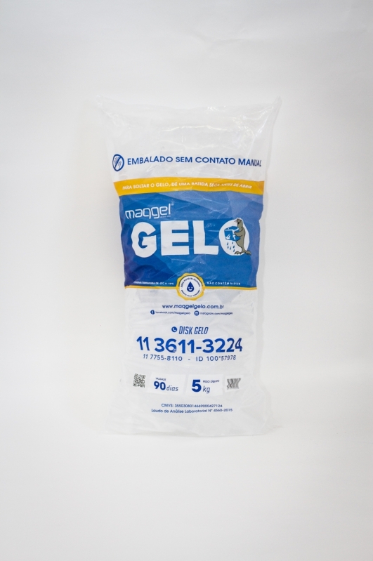 Gelo Pacote 5kg Pacaembu - Gelo em Cubo Pacote